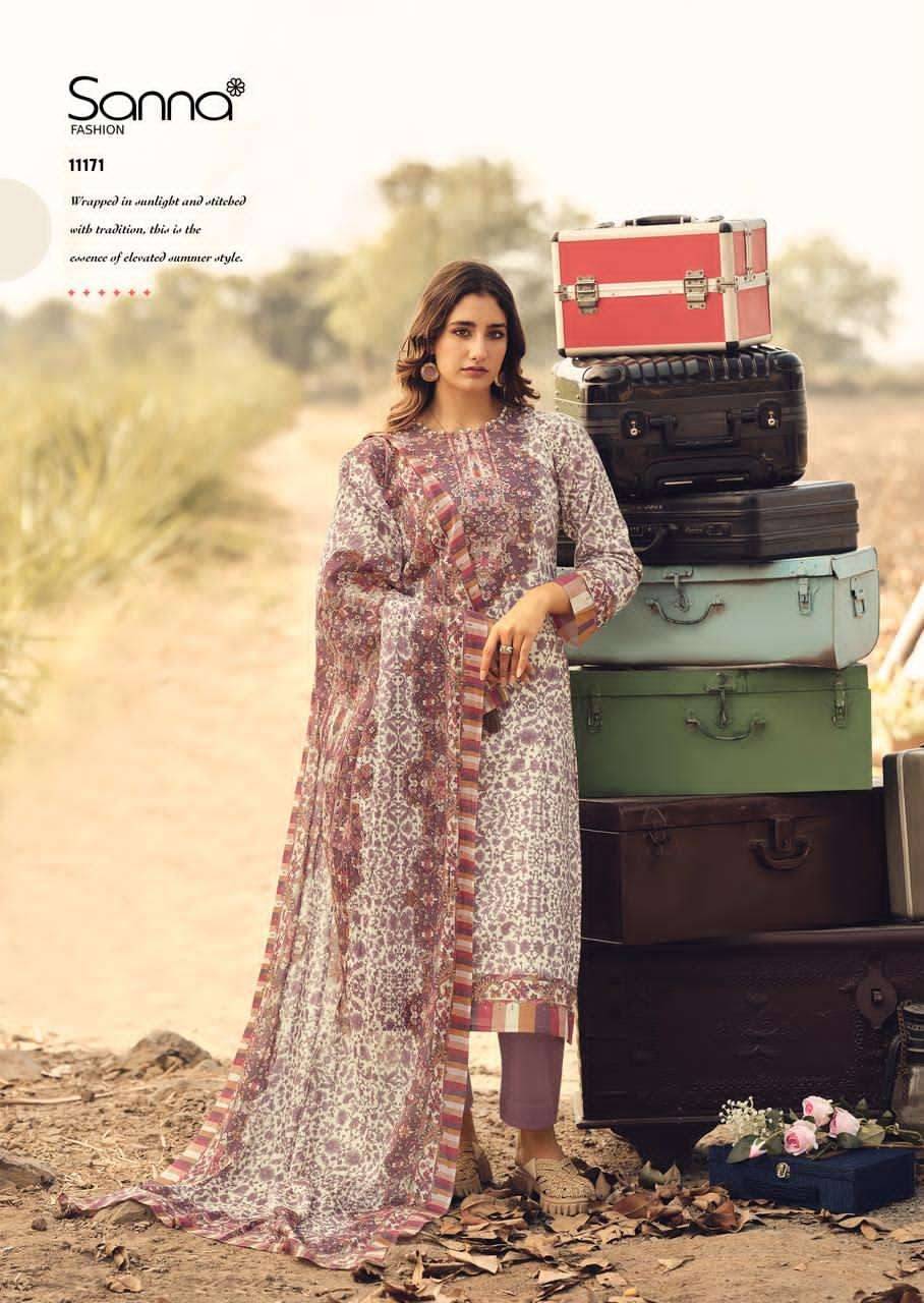 VEIL OF SUMMER By SANNA FASHION 11167 To 11172 Series Stylish Beautiful Colourful PURE COTTON Dresses At Wholesale Price